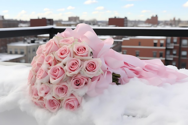 Arreglos florales en azoteas nevadas