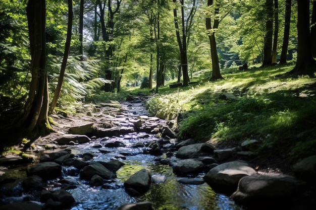 un arroyo en el bosque