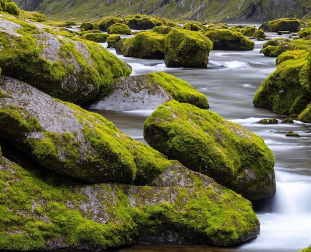 el arroyo de la montaña en noruega