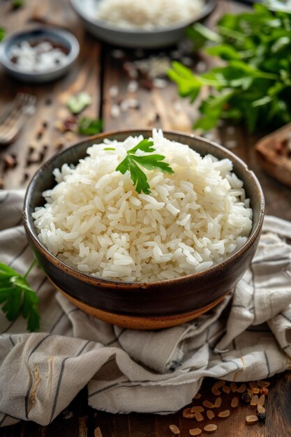 arroz blanco hervido con hierbas IA generativa