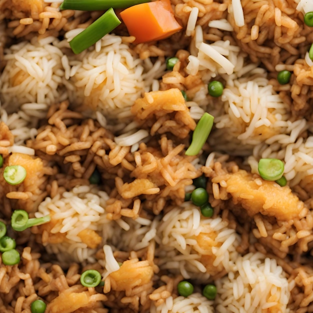 Foto arroz com cenouras e arroz com uma cenoura em cima