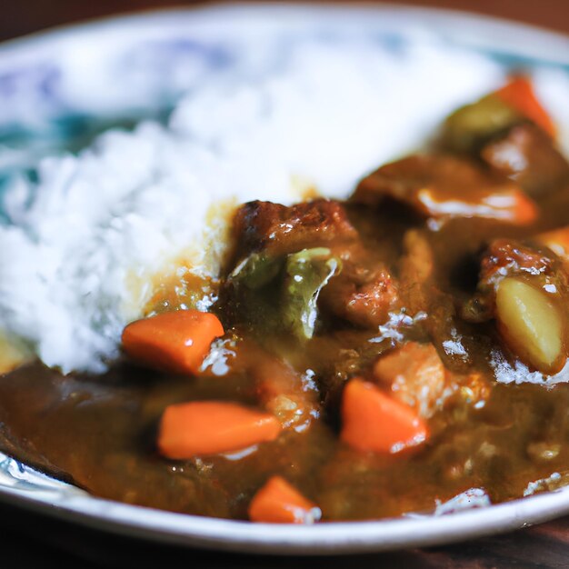 arroz com curry japonês