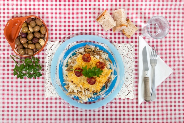 Arroz com pato e chouriço