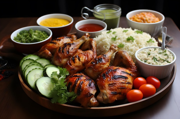 Foto arroz de frango boa comida ia generativa