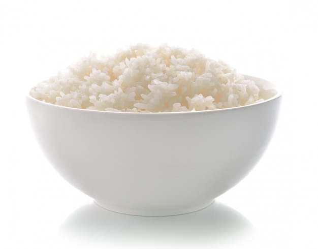 Foto arroz em uma tigela em branco