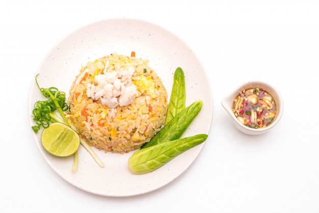 arroz frito con cangrejo