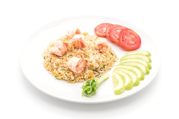 Arroz frito com camarão