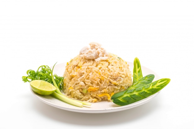 arroz frito com caranguejo