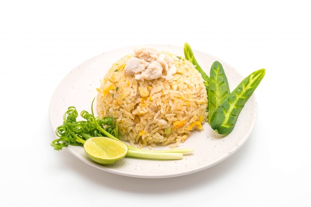 arroz frito com caranguejo