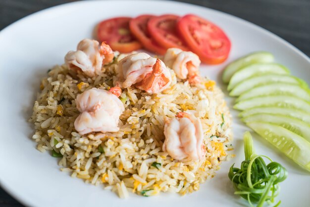 arroz frito con gambas