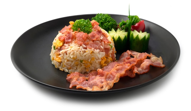 Arroz frito con tocino Combinación europea Asain Food Style