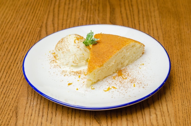 arroz con leche con menta y nata