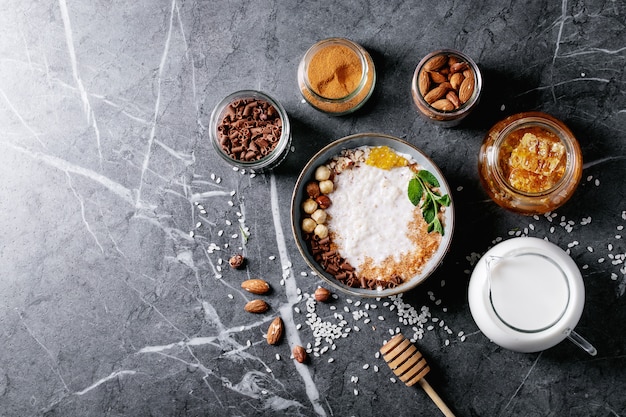 Arroz con leche con miel y canela