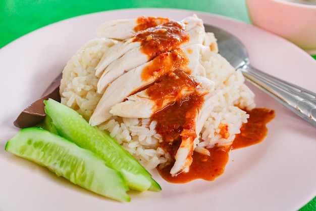 Arroz de pollo de Hainan