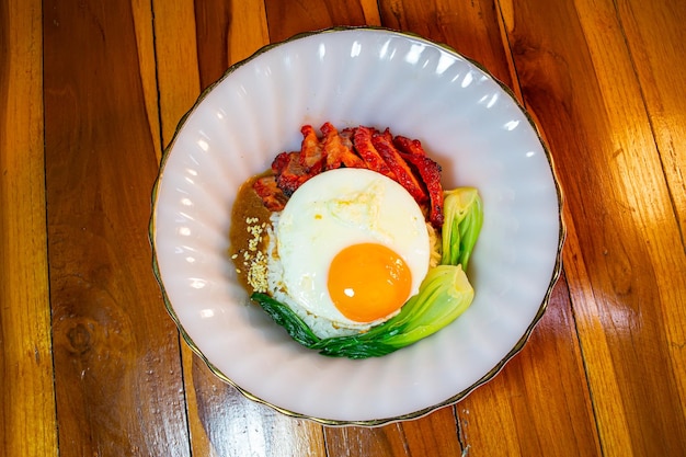 Foto arroz porco vermelho de hong kong