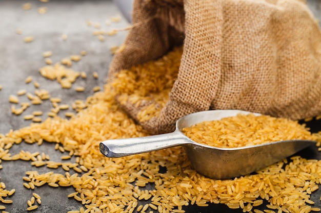 Foto arroz salvaje en cuenco de cerámica en rústico