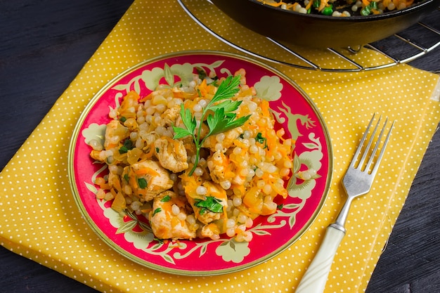 Arroz Shirataki com Frango e Cenoura, Vista Superior