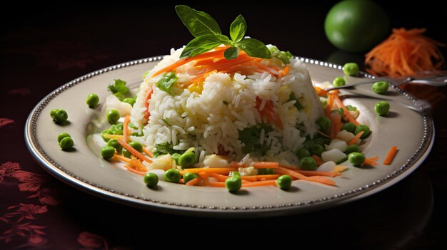 Foto arroz vegetal em arroz branco