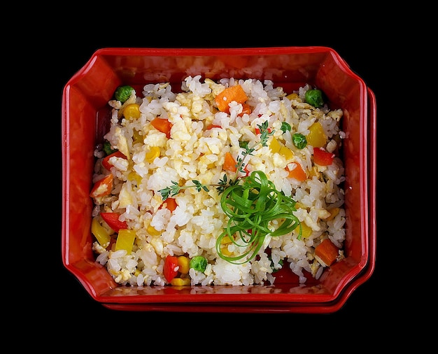 Arroz con verduras en caja