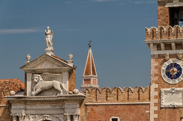 Arsenal y Museo Naval vista de entrada Venecia Italia fue fundada en el siglo XII.