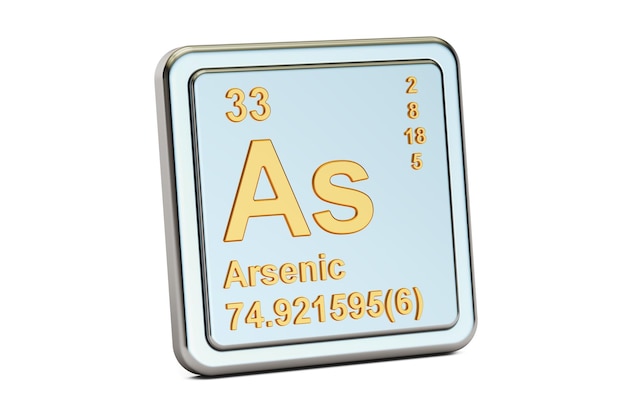 Arsénico como elemento químico muestra la representación 3D