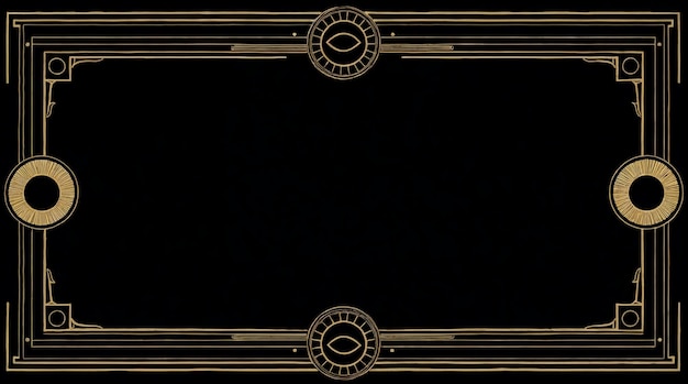 Art-Deco-Goldrahmen mit geometrischen Augenelementen
