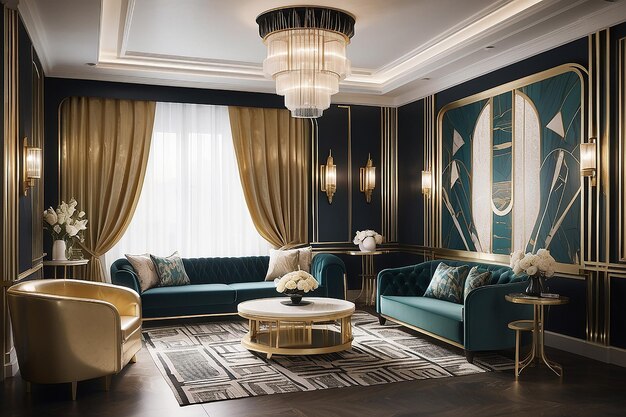 Foto art-deco-lounge, inspiriert von gatsby