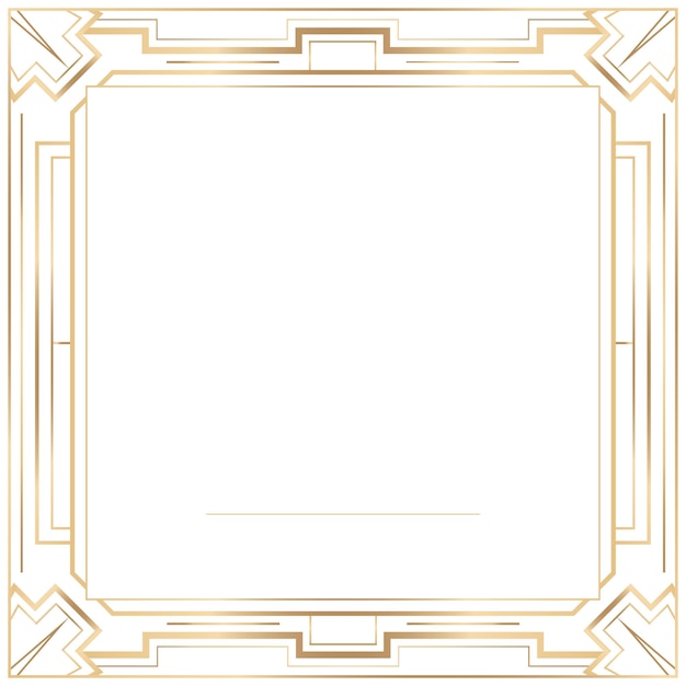 Art-Deco-Rahmen png-Gold-Aufkleber durchsichtiger Hintergrund