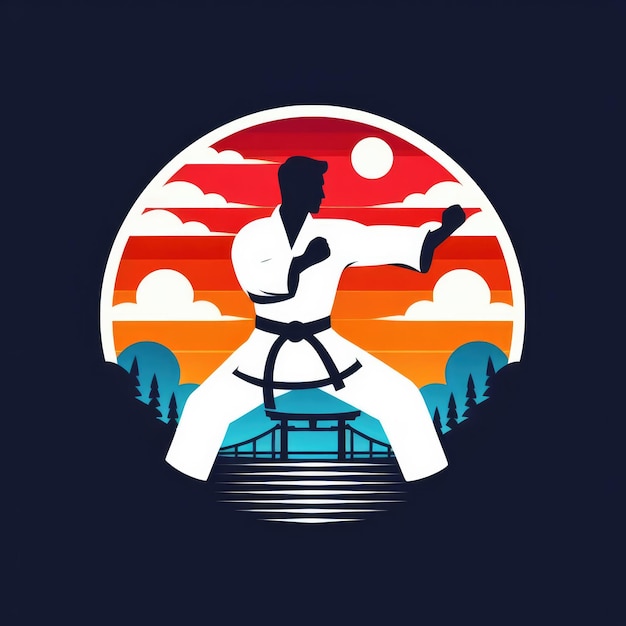 Foto art karate logotipo ilustración del símbolo deportivo