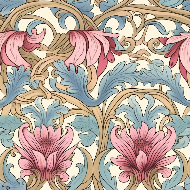 Art nouveau pastel floral vintage retro papel tapiz de fondo para el fondo