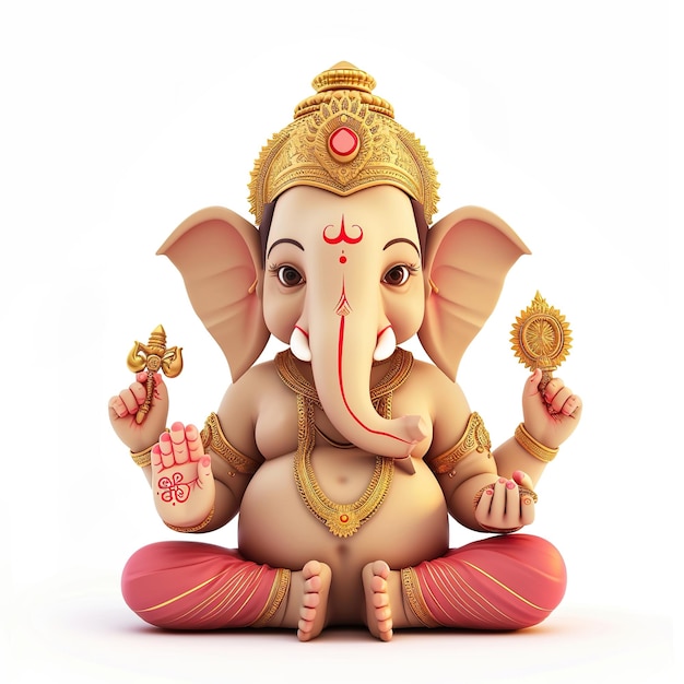 Arte 3D do Senhor Ganesha Uma ilustração espetacular