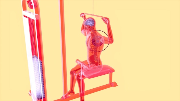 Arte abstracto en 3D de un hombre en la máquina desplegable LatxA
