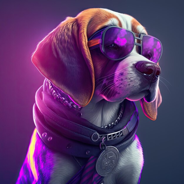 Arte abstracto de beagle diseñado a medida con estilos de hip hop fondo aislado