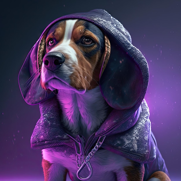 Arte abstracto de beagle diseñado a medida con estilos de hip hop fondo aislado