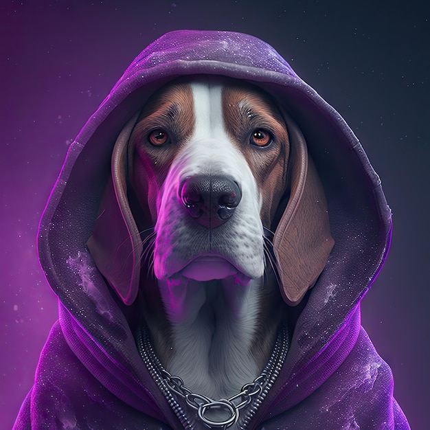 Arte abstracto de beagle diseñado a medida con estilos de hip hop fondo aislado