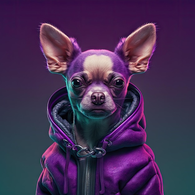 Arte abstracto de chihuahua diseñado a medida con fondo aislado de estilo hip hop