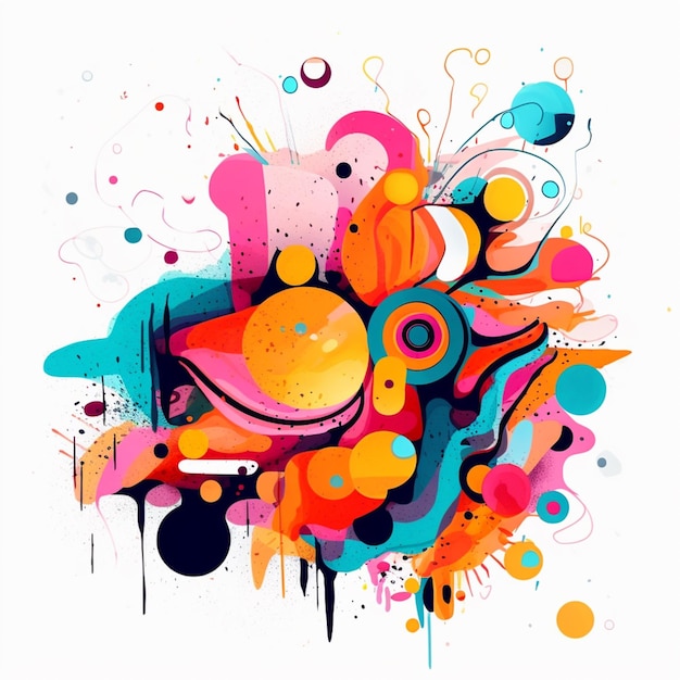 Arte abstracto de colores brillantes con muchos colores y formas generativas ai