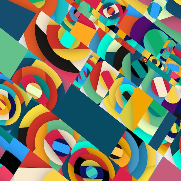 Arte abstracto cuadrado y triángulo Formato de banner Patrón de pintor colorido Fondo degradado