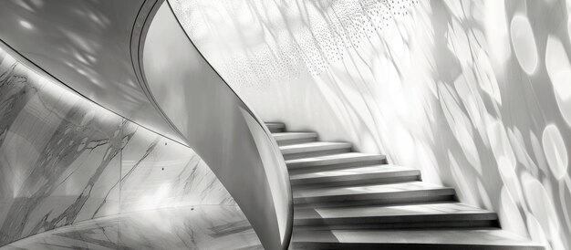 Arte abstracto de escaleras en blanco y negro