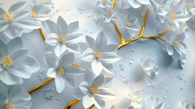 Arte abstracto fondo flores oro y lienzo pinturas arte moderno tinta alcohol se puede usar para decoración de paredes tapices murales alfombra ilustración generada por IA