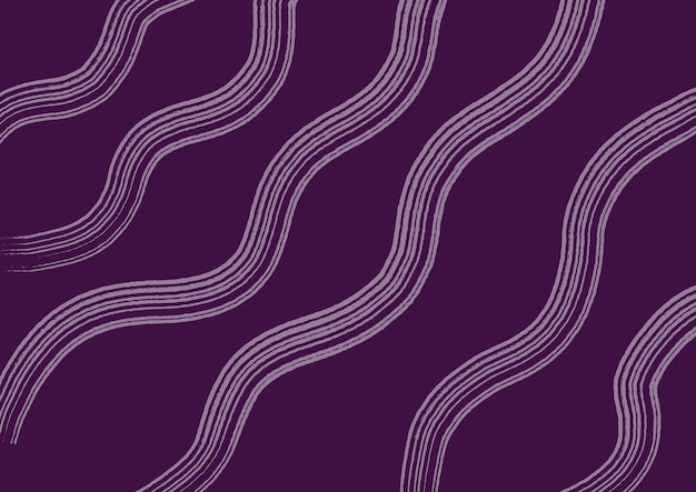 Arte abstracto fondo morado oscuro con líneas onduladas de color blanco Telón de fondo violeta con curva fluida rayada ornamentada Patrón de onda Diseño gráfico moderno con elemento futurista