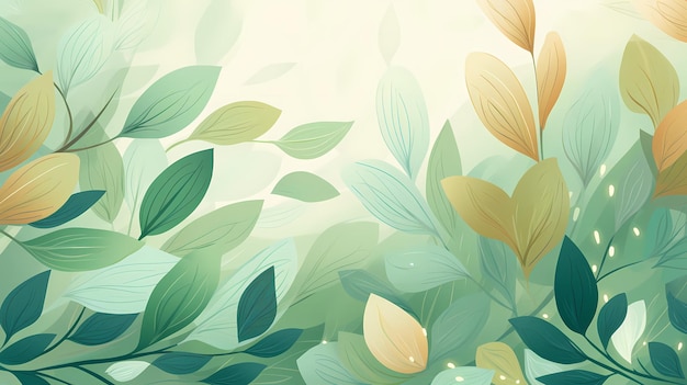 Arte abstracto fondo verde botánico papel tapiz y estandarte de lujo