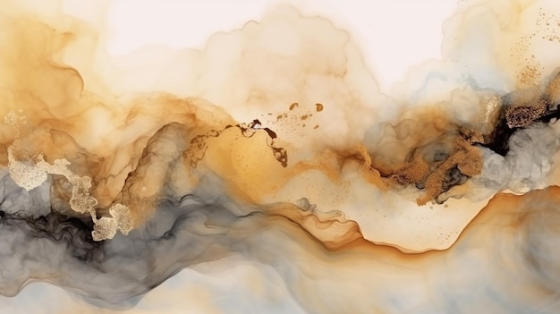 Arte abstracto humo pintura borrones fondo horizontal IA generativa