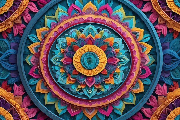 Arte abstracto mandala patrón arte fondo de pantalla Fondo HD Rayas multicolores Digital 3d