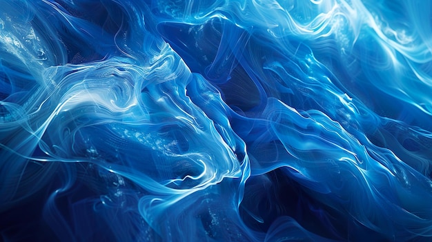 Arte abstracto con ondas azules y efectos de luz