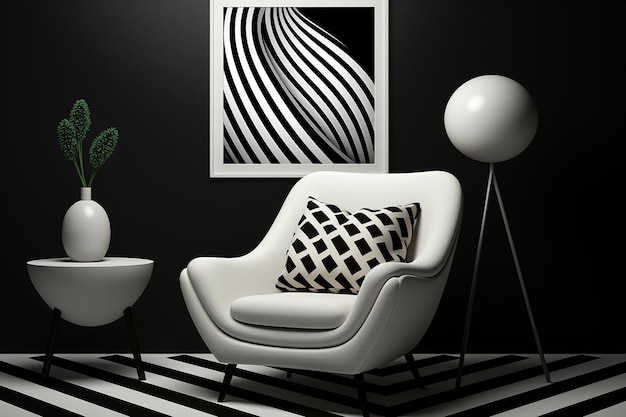 Arte abstracto simple superposición de fondo en blanco y negro