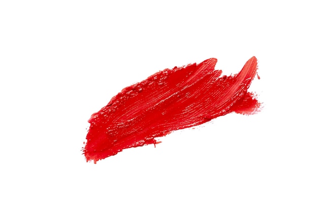 Arte abstracto de trazo de pincel rojo sobre fondo blanco