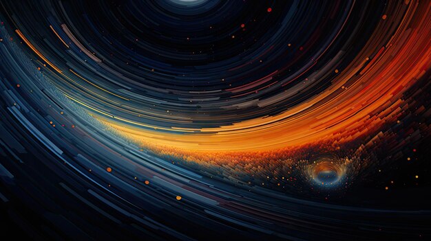 Arte abstracto el vasto universo cielo estrellado anillos de estrellas de colores