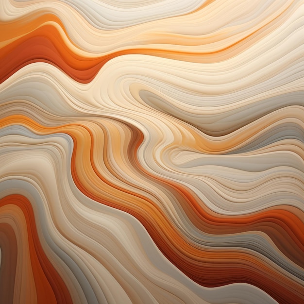 Arte Abstracto Vibrante Topografía naranja gris y blanca con sombras naturalistas