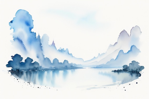 Arte abstrata, aquarela chinesa, fundo artístico, textura colorida, desenho simples, pintura a tinta.